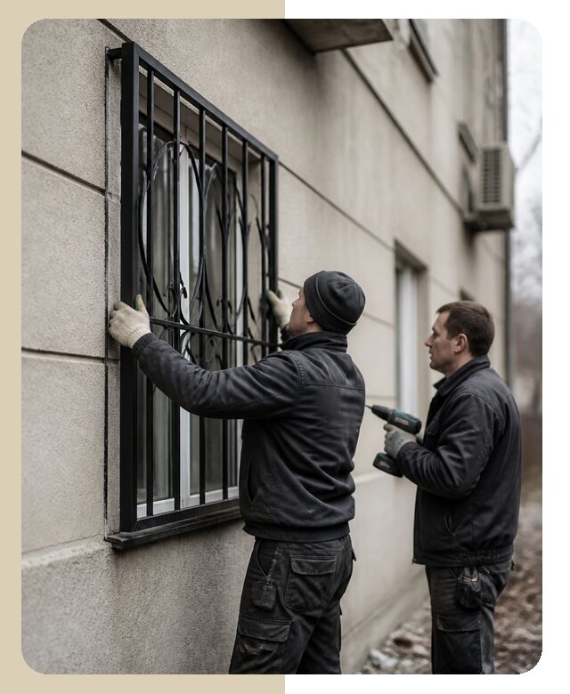 Установка наружных оконных решеток в Биробиджане под ключ